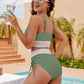 ⏰Last Day Special Price 🔥50%OFF ⛱️2026 High Waisted Tummy Control Color Block Bikini Sets, Flattering High Cut Two Piece Swimsuit for All Body Shapes