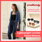 🔥This Week's Special Price:$29.99!!😍Women’s Oversized Knit Cardigan – Lightweight Crochet Tassel Kimono for Spring & Summer 🌸 Free Gift 1 Pair of Sunglasses