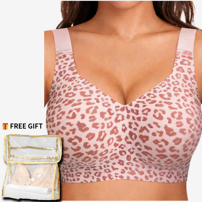 🏆LAST DAY SALE 50% OFF 🔥Super Firming Wirefree Jelly Bra with Leopard Print 👍