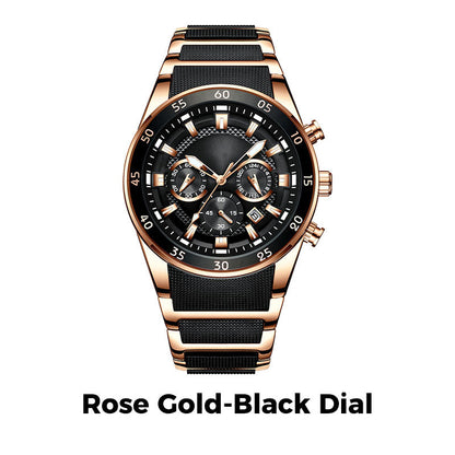 🛒FREE SHIPPING！！⌚ LIMITED TIME 50% OFF! 💧 Men’s Waterproof Multifunctional Quartz Watch – Chronograph, Luminous, Stainless Steel ⏱️