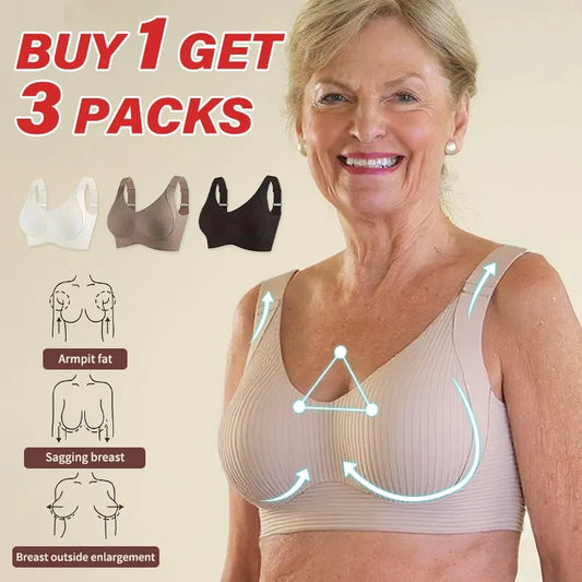 ⏰Final Day Clearance 65% Discount 🎁Only $13.33 Per Piece-Support Seamless Striped Bra, Wire-Free Breathable Everyday Bra