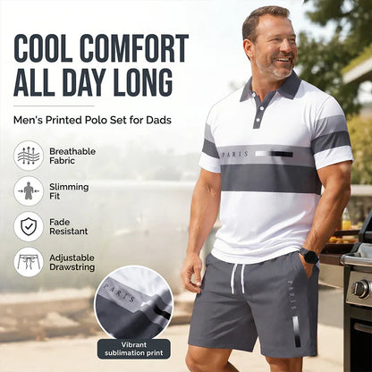📢📢FREE SHIPPING & ONLY $49.99 FOR THE WHOLE 2 PIECES Outfit⏳LAST DAY SALE 60% OFF !!📢Men's Two-Piece Shirt and Shorts Set, Soft Breathable Casual Short Sleeve Top & Shorts Loungewear Set For Daily Summer Wear