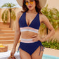 ⏰Last Day Special Price 🔥50%OFF ⛱️2026 High Waisted Tummy Control Color Block Bikini Sets, Flattering High Cut Two Piece Swimsuit for All Body Shapes