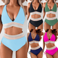 ⏰Last Day Special Price 🔥50%OFF ⛱️2026 High Waisted Tummy Control Color Block Bikini Sets, Flattering High Cut Two Piece Swimsuit for All Body Shapes