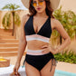 ⏰Last Day Special Price 🔥50%OFF ⛱️2026 High Waisted Tummy Control Color Block Bikini Sets, Flattering High Cut Two Piece Swimsuit for All Body Shapes