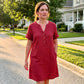 🏖️ Summer Hot Sale — 50% OFF! 👗 V-Neck Tunic Dress – Breezy Pocketed Ease + Free Boho Gift 🏝️