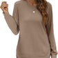 ⏳LIMITED TIME 50% OFF 🍂 Women's Crewneck Sweatshirt, Long Sleeve High Low Curved Hem Top 💖