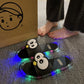 ⏰Last Day Sale 65% OFF 👀LED Cartoon Penguin Slippers, Vibrant Flashing Light Sole Flexible PVC Easy Slip-On Home Slides