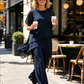 ⏰ONLY $39.99 FOR FULL TWO-PIECE SET! Charming Irregular Top & Elegant Wide Leg Pants Set, Soft Comfort Outfit Ideal for Summer Daily Wear