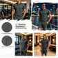 🎁FREE SHIPPING!!!⏰Last Day Sale 65% OFF Men's Casual Short-Sleeve Shorts Set, Lightweight Summer Loungewear Outfit