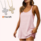 🚨Limited Time 50% Off Striped Tankini Dress with Pockets, High Waist Conservative Swimwear (🎁Free Gift:Random Color Cross Pendant Necklace (Comes with Gift Box))