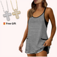 🚨Limited Time 50% Off Striped Tankini Dress with Pockets, High Waist Conservative Swimwear (🎁Free Gift:Random Color Cross Pendant Necklace (Comes with Gift Box))