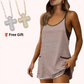 🚨Limited Time 50% Off Striped Tankini Dress with Pockets, High Waist Conservative Swimwear (🎁Free Gift:Random Color Cross Pendant Necklace (Comes with Gift Box))