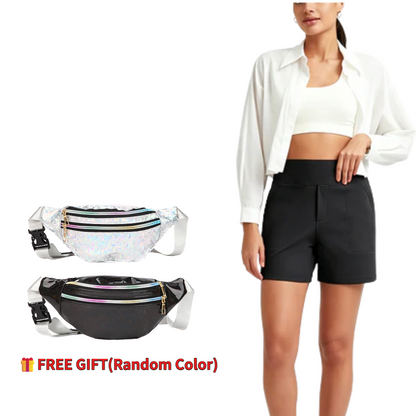 🔥New Arrival 57% OFF🎉 Women's Stylish High-Waisted Shorts＋🎁FREE Laser Glitter Crossbody Bag