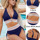 ⏰Last Day Special Price 🔥50%OFF ⛱️2026 High Waisted Tummy Control Color Block Bikini Sets, Flattering High Cut Two Piece Swimsuit for All Body Shapes