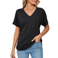 💕New Arrival💕V-Neck Solid Color Loose Ladies Tops