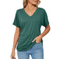 💕New Arrival💕V-Neck Solid Color Loose Ladies Tops