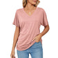 💕New Arrival💕V-Neck Solid Color Loose Ladies Tops