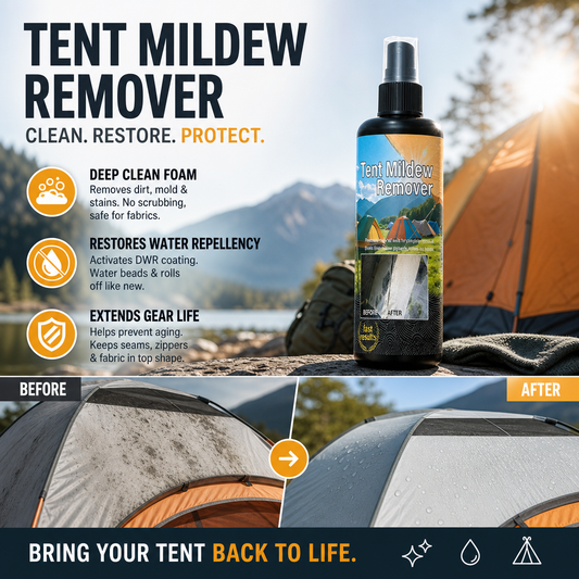 ✨Limited-time free cleaning cloths 🧹 🧴✨ 53% OFF! Outdoor Mildew Stain Cleaner – Spray on, wipes off mold instantly. Eco‑friendly, won‘t ruin waterproofing. Tent, awning, shower curtain – all like new! 🏕️💪