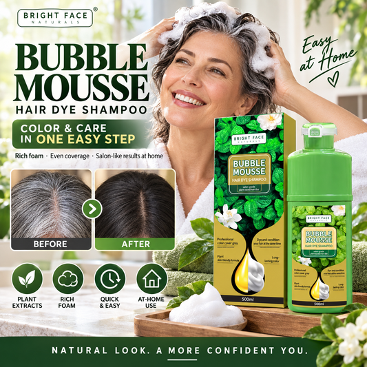 ⚡FLASH SALE 50% OFF⏳Plant-Based Bubble Mousse Hair Dye Shampoo | Easy At-Home Gray Coverage, Gentle & Long Lasting💇‍♀️