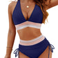 ⏰Last Day Special Price 🔥50%OFF ⛱️2026 High Waisted Tummy Control Color Block Bikini Sets, Flattering High Cut Two Piece Swimsuit for All Body Shapes