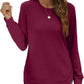 ⏳LIMITED TIME 50% OFF 🍂 Women's Crewneck Sweatshirt, Long Sleeve High Low Curved Hem Top 💖