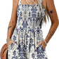 ⏰Hot Sale - 50% Off💃 Floral Print Sleeveless Shorts Jumpsuit with Pockets