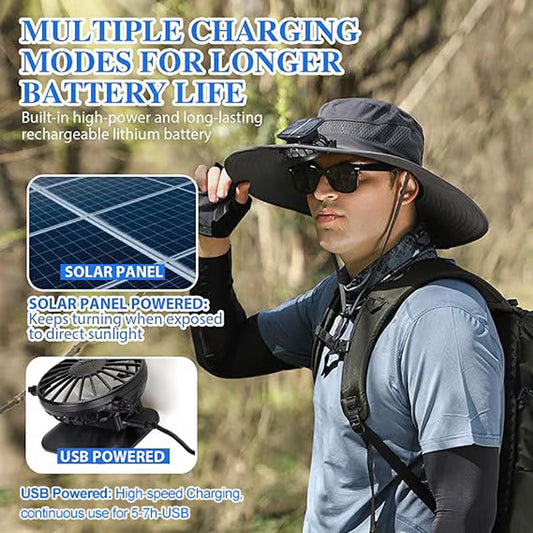 💥💥Free Shipping! 🎁Hot Sale 50%OFF💖Ultralight Solar Fan Sun Hat