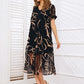 🔥60% OFF Half Price 💝✨Flowy V-Neck Printed Long Dress Loose Casual Maxi Dress Summer Beach Vacation Outfit