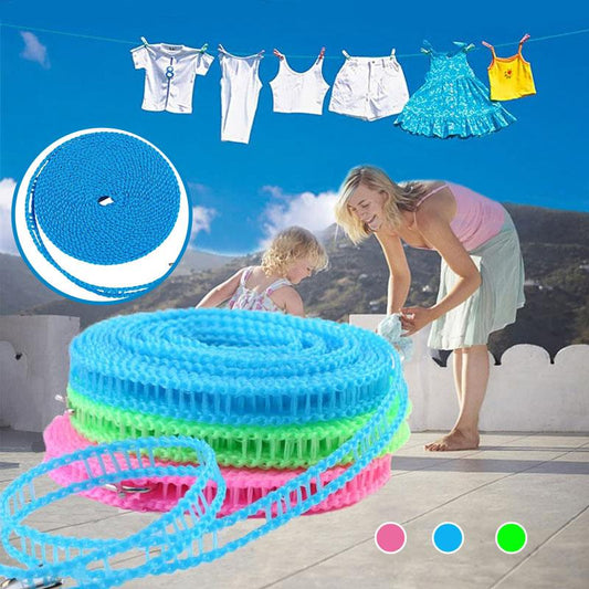 🔥Hot Sale - 50% OFF🔥Windproof Non-Slip Clothesline, Available in 8M(26ft) & 10M(33ft), Retractable Portable Washing Line for Indoor Outdoor Travel