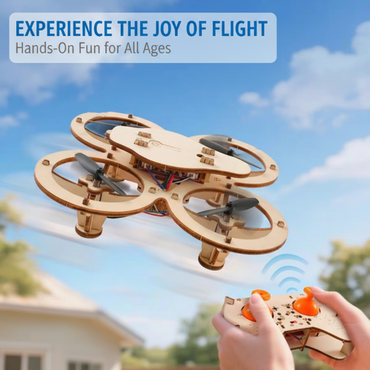 🎁🔥 HOT SALE 50%OFF 🔥🧩 DIY Wooden Drone Building Kit 🚁🎁Free "Reasons Why I Love You" Wooden Heart Puzzle Ornament