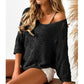 🔥50% OFF Boho Summer Chic Women's Crochet Openwork 3/4 Sleeve Knit Top, Breathable Lightweight Hollow Out Cover Up, Versatile Beach Vacation Layering Top