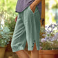 ⏳TIME-LIMITED SPECIAL ONLY $22.98!⏰ Women's Casual Solid Color Pocket Capri Pants, Soft Stretch Cropped Trousers Daily Walking Capris