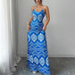 Women's Boho Printed Flowy Spaghetti Strap Maxi Dress