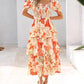 💥FREE SHIPPING💃Women's Floral Square Neck Puff Short Sleeve Smocked Tiered Dress