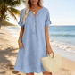 🏖️ Summer Hot Sale — 50% OFF! 👗 V-Neck Tunic Dress – Breezy Pocketed Ease + Free Boho Gift 🏝️