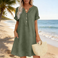 🏖️ Summer Hot Sale — 50% OFF! 👗 V-Neck Tunic Dress – Breezy Pocketed Ease + Free Boho Gift 🏝️