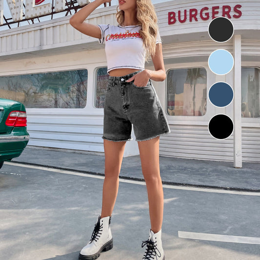 🔥50% OFF Half Price⏰Simple Solid High Waist Shorts Slim Fit Women Casual Wear