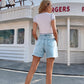 🔥50% OFF Half Price⏰Simple Solid High Waist Shorts Slim Fit Women Casual Wear