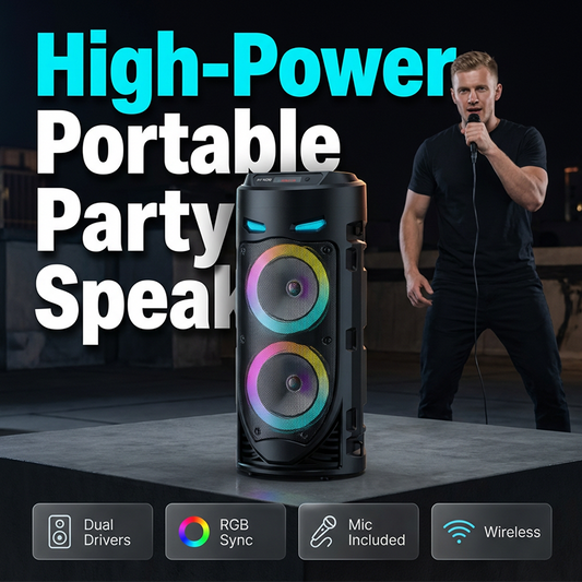 🚚Free Shipping 📢Portable Bluetooth Speaker with Wired Microphones