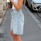 🔥Last Day Sale 60% OFF🥰 High Waist Knee Length Denim Shorts Trendy Ladies Casual Wear