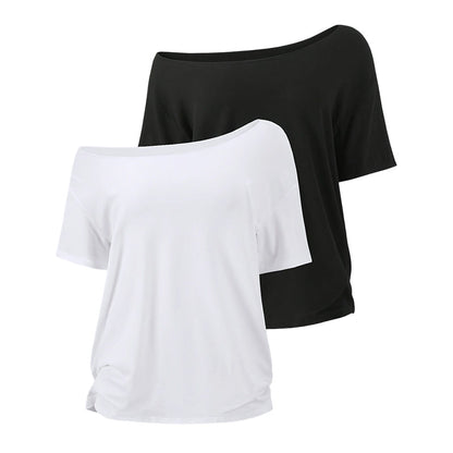 🔥50% OFF Half Price 👚Women's Off-Shoulder Loose Fit Top 2-Piece Set Casual Outfit