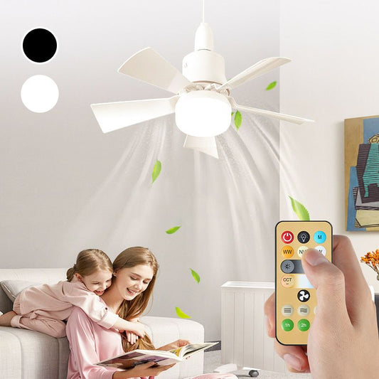 🔥Last Day Sale 65% OFF🥰 ✨2-in-1 Portable Ceiling Fan & Light 3 Speed Remote Timer