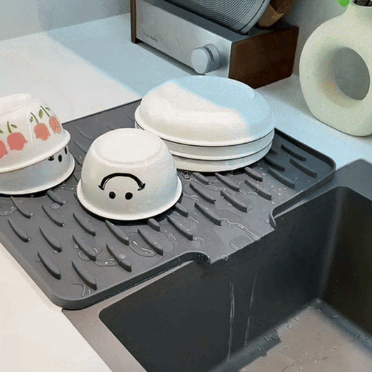 🔥50% OFF Half Price 🧽Multi-Functional & Foldable Silicone Drainage Mat Kitchen Sink Drying Mat
