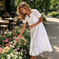💥LAST DAY SALE 50%OFF💥Women's Eyelet Lace A-Line Dress with Pockets 👗 – Cotton Blend, Machine Washable, Solid Colours, Sizes S-2XL