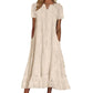 💥LAST DAY SALE 50%OFF💥Women's Eyelet Lace A-Line Dress with Pockets 👗 – Cotton Blend, Machine Washable, Solid Colours, Sizes S-2XL