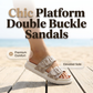 🔥🔥Free Shipping 🚨Limited Time 50% Off 👡Women's Double Buckle Platform Slide Sandals