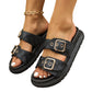 🔥🔥Free Shipping 🚨Limited Time 50% Off 👡Women's Double Buckle Platform Slide Sandals