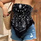 👚 50% OFF NOW! 🌸 Women's Asymmetrical Hem Bandana Tube Top – Strapless, Smocked Bust & Paisley Print – Bohemian Summer Style ✨