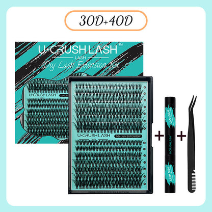 🔥50% OFF🔥Midnight DIY Lash Clusters Kit 144PCS, Complete Home Lash Extension Set with Bond Seal & Applicator Tweezers